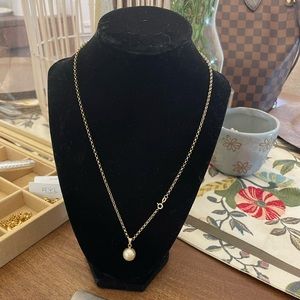 authentic champagne color south sea pearl necklace solid 18k chain 4.64 grams